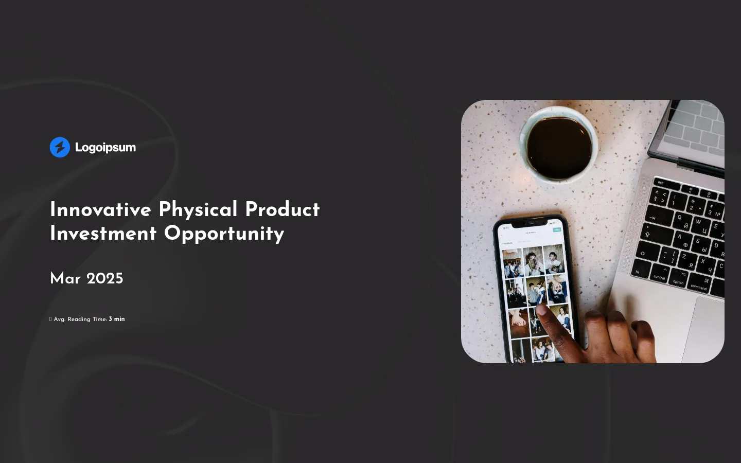 Investor deck for pysical product
