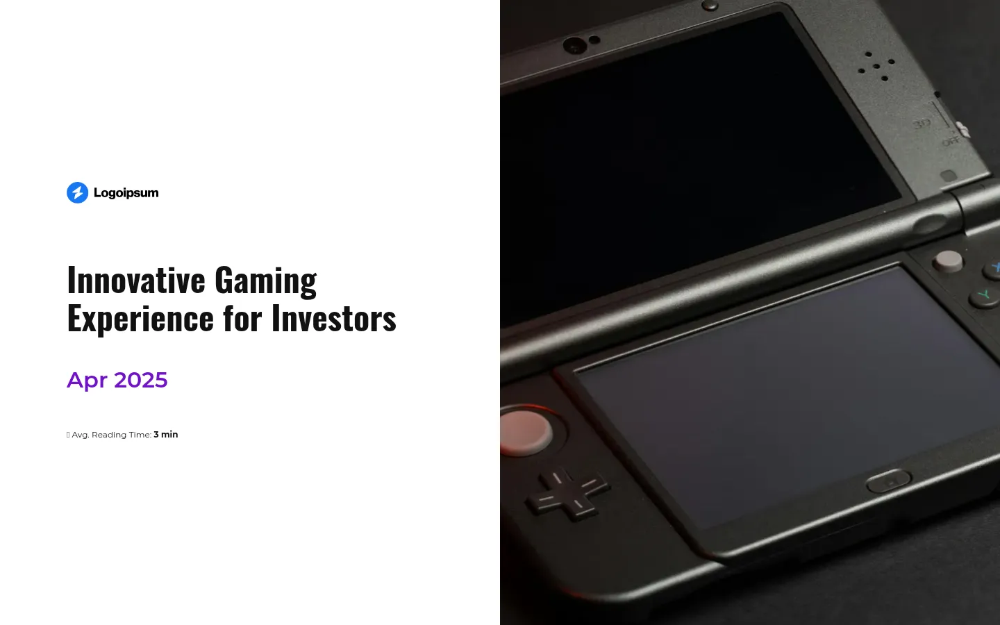 Gaming pitch deck for investors