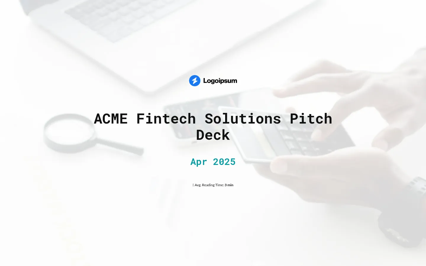 Fintech Y Combinator pitch deck