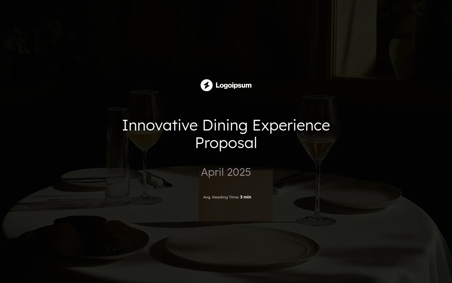 Restaurant business proposal