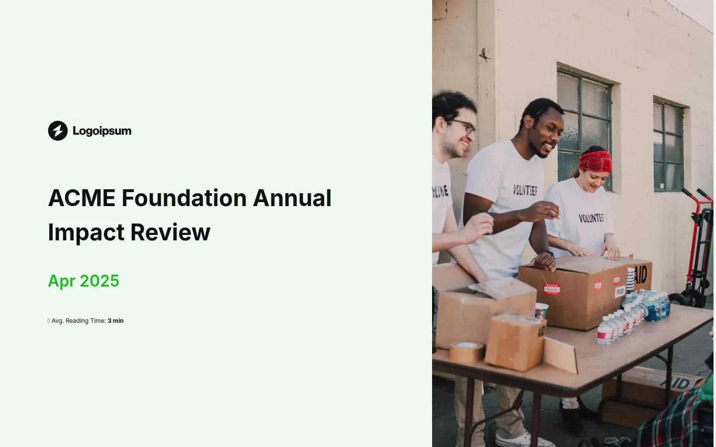 Small nonprofit annual report