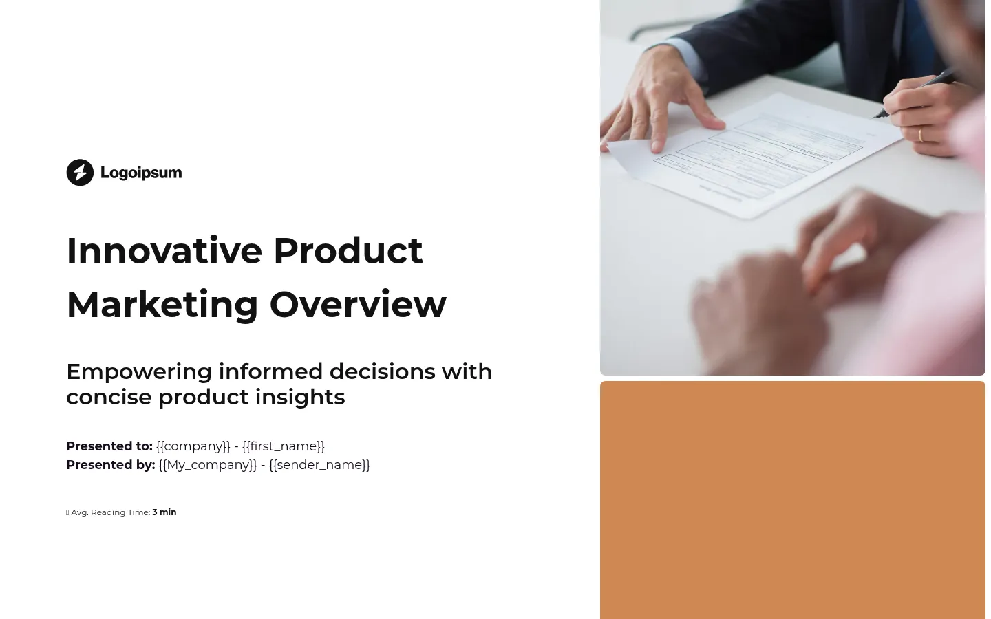 Product marketing one pager