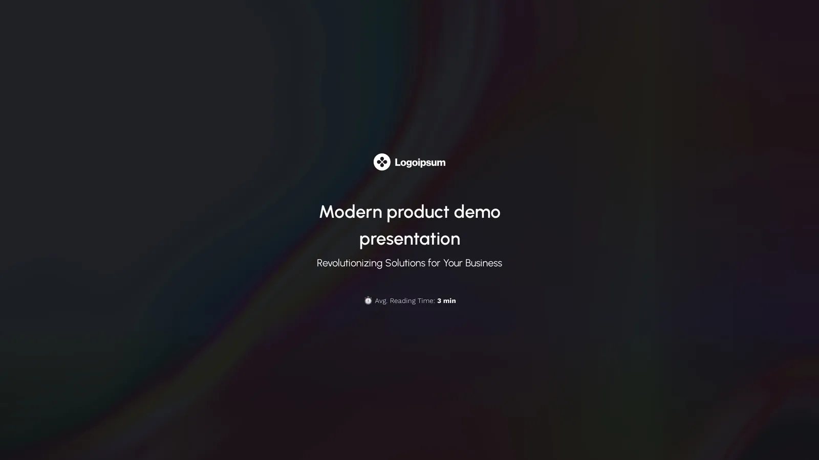 Modern product demo presentation