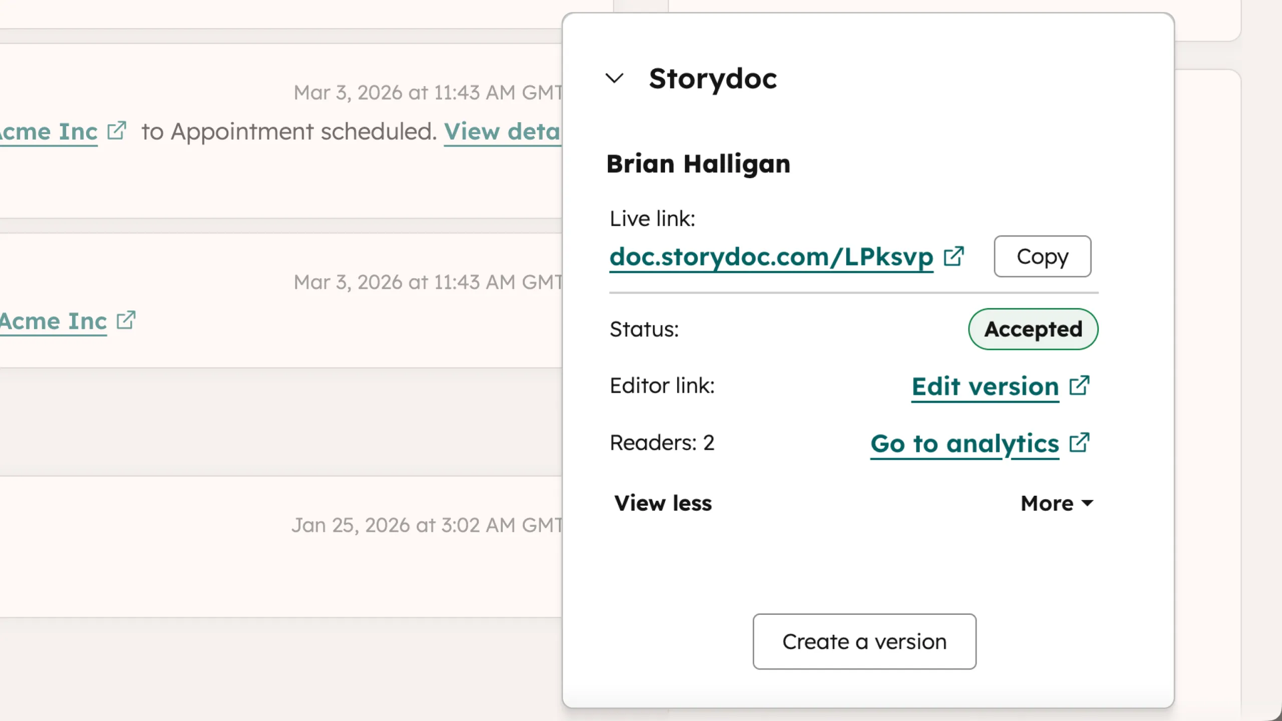 Connecting Storydoc to HubSpot