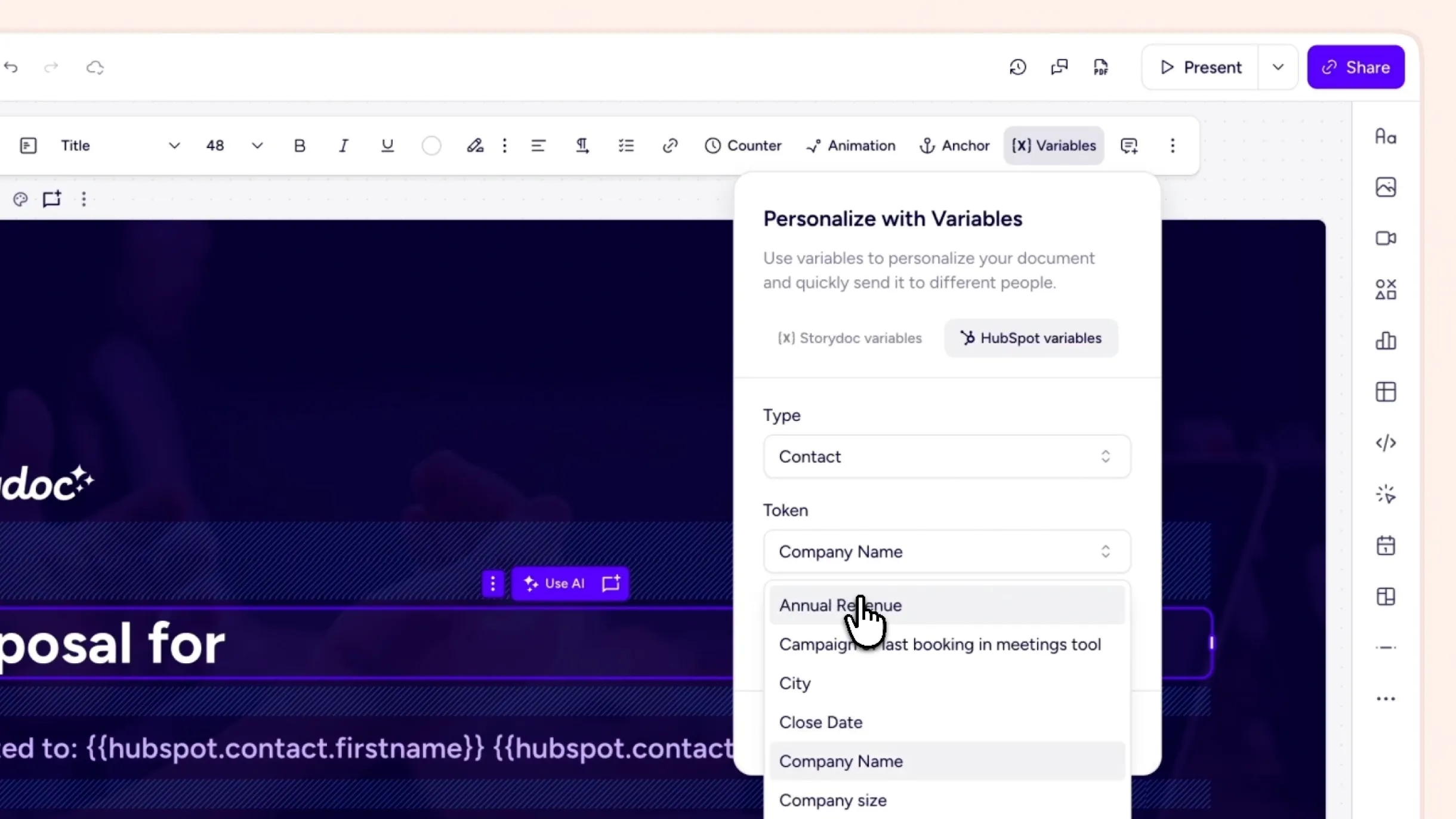 Storydoc activity logged in HubSpot