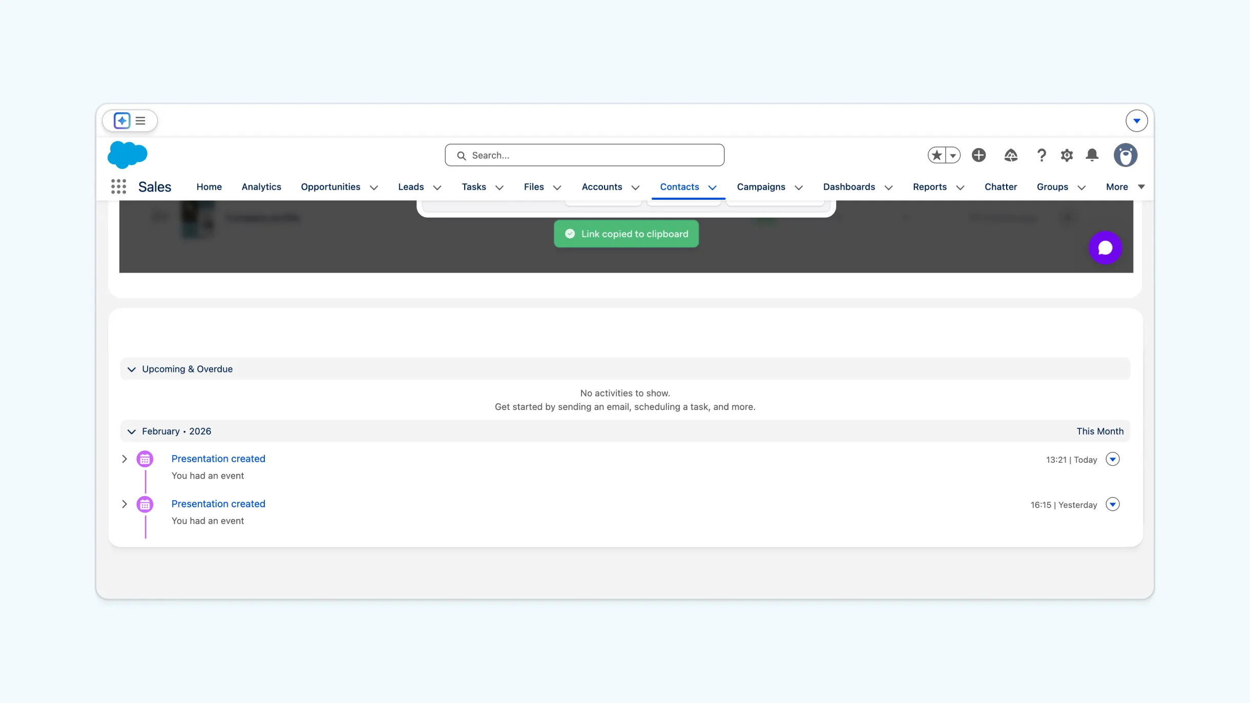 Storydoc activity logged in Salesforce