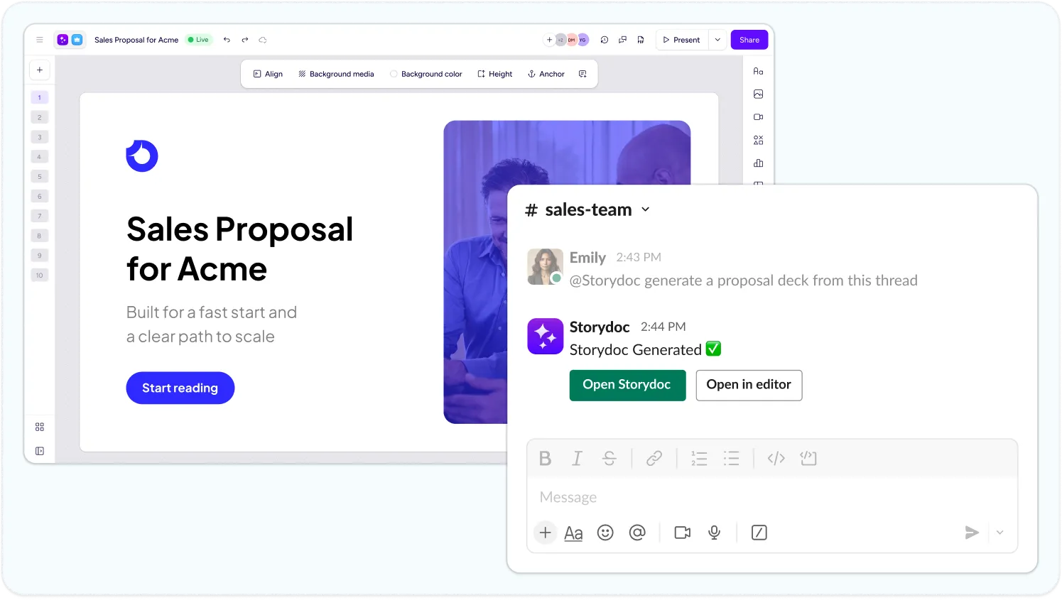 Edit, share, and track every Storydoc