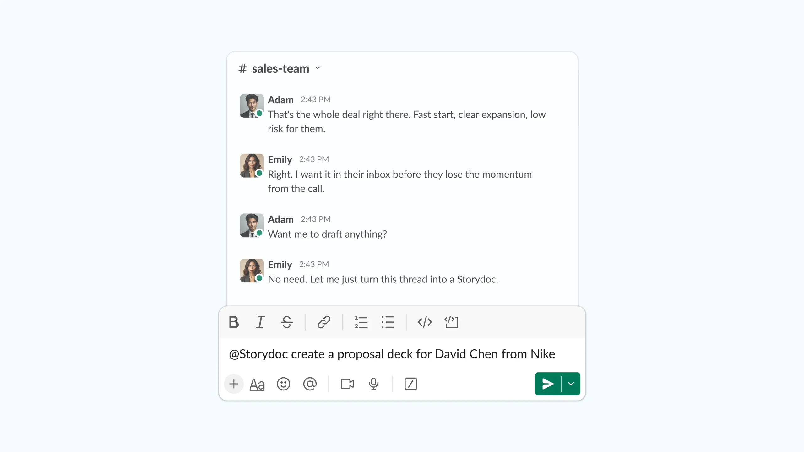 Connecting Storydoc to Slack