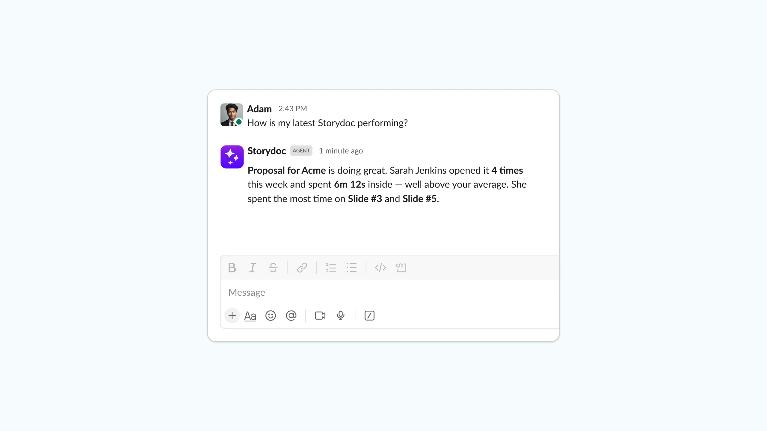 Connecting Storydoc to Slack